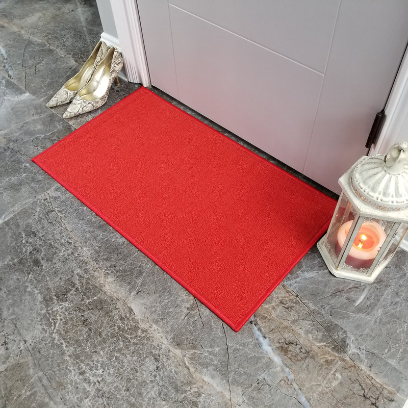 Winston Porter Hinman Rubber Backed Light Red Area Rug Wayfair